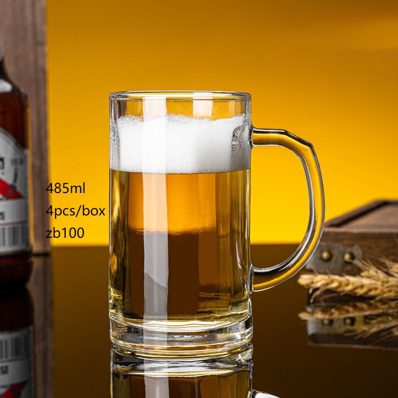485ml Modern European Style Large Capacity Beer Mug for Bar Parties Strong Beer Gass Cups with Handle – Glass Beer Mug and Clear Beer Mug price