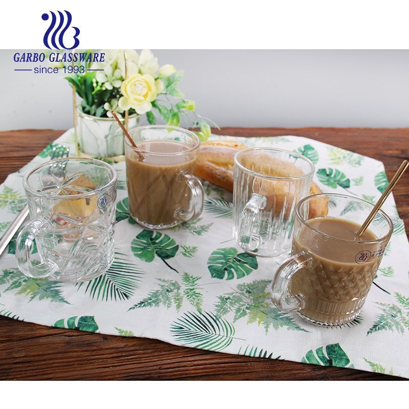 8oz Big Size Embossed Wholesale Transparent Glass Coffee Beer Drinking Mug Tea Cup with Engraved Pattern for Home Use (GB094408H-3) – Mug and Glass Mug price