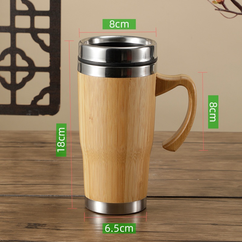 Bamboo Eco Friendly Stainless Steel Car Cup Gift Bamboo Cup with Handle Office Coffee Cup – Bamboo Cup and Stainless Steel Car Cup price