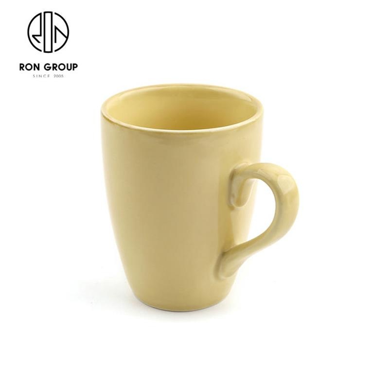 Cheap Price Coffee Shop Restaurant Drinkware Porcelain Yellow Ceramic Water Tea Mug Cup for Commercial Use – Ceramic Mug Cup and Porcelain Mug Cup price