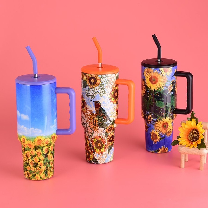 Custom Print Tumbler Cups Wholesale Luxury Stainless Steel Tumbler Coffee Cups with Silicone Handle – Coffee Cups and Stainless Steel Tumbler price