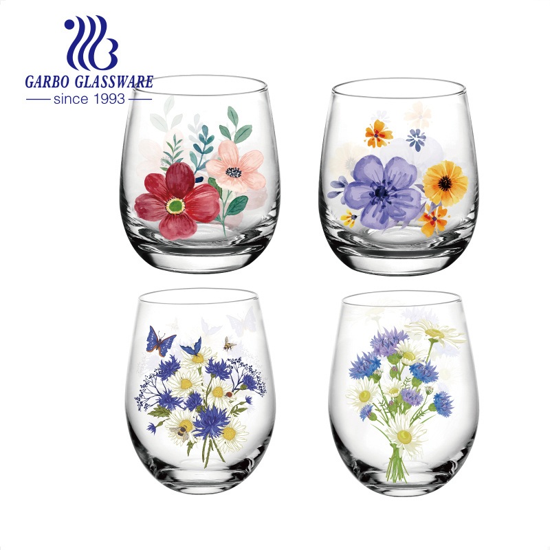 Egg Shape Drinking Glass Blowing Tumbler Crystal Glass Cup – Glass Cup and Glass Cup with Decal Design price