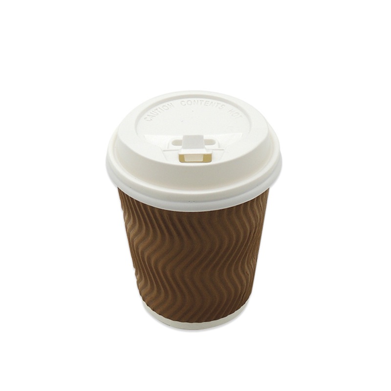 Factory Price Eco Friendly Corrugated Double Wall Ripple Paper Coffee Cups with Lid – Ripple Wall Paper Cups and Disposable Corrugated Cup price