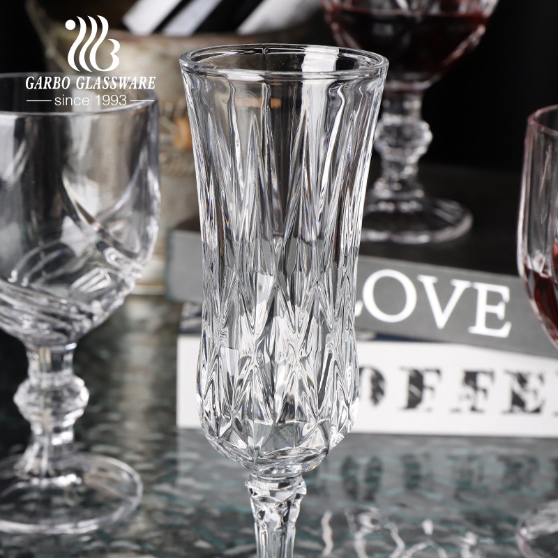 in Stock Vintage Sparkling Glass Champagne Flute Wine Glass Goblet Stemware – Clear Glass Cup and Glass Champagne Flute price