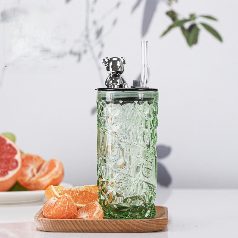 Little Bear Straw High Beauty Glass Cup – Glass Bottle and Water Glass price