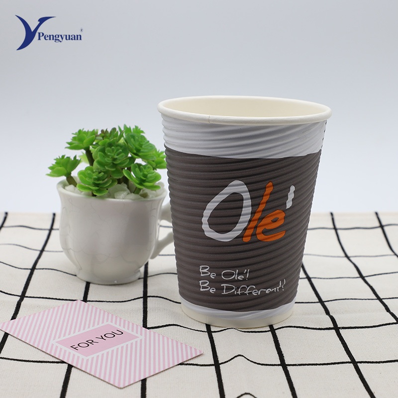 Popular Hot Coffee Drinking Cup Ripple Wall Paper Cup Disposable Paper Cup – Ripple Wall Paper Cup and Disposable Paper Cup price