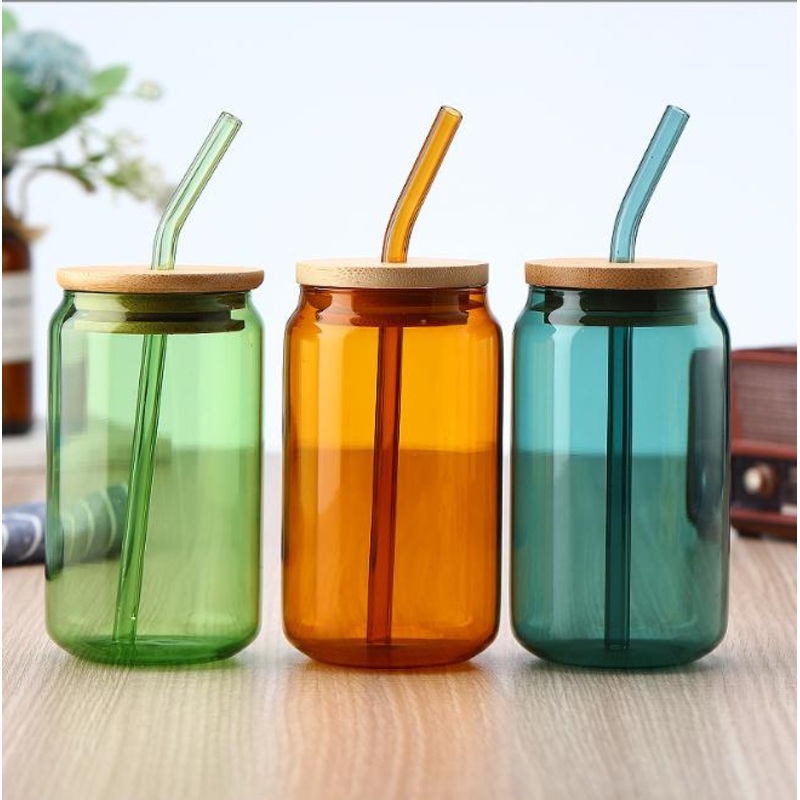 Wholesale Custom Glass Cup with Bamboo Lid and Straw Coke Colored Glass Mug – Glass Cup and Borosilicate Glass Cup price