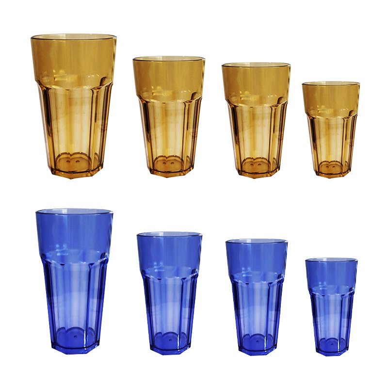 Wholesale Plastic Transparent Colored Water Cup Unbreakable Reusable Milk Juice Cup – Plastic Reusable Water Cup and Colored Juice Milk Cup price