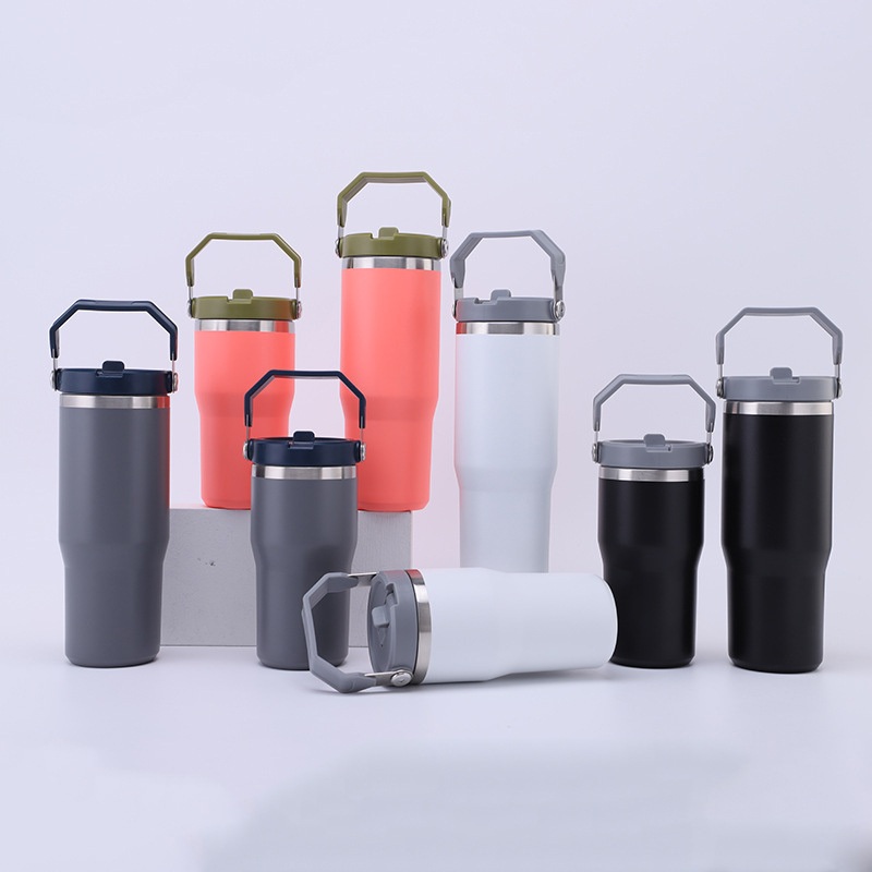 20oz 30oz Portable Handle Car Camping Office Cup Stainless Steel Thermal Insulation Vacuum Cold Ice Coffee Beer Mug Large Capacity Water Bottle – Water Bottle and Thermos price