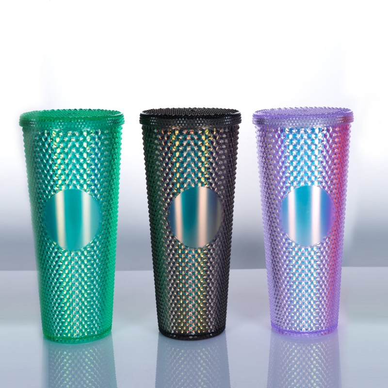 Diamond Studded Tumbler Glitter Water Bottle Thermal Rhinestone Tumbler with Straw for Pineapple Cup – Studded Tumbler and Plastic Tumbler price