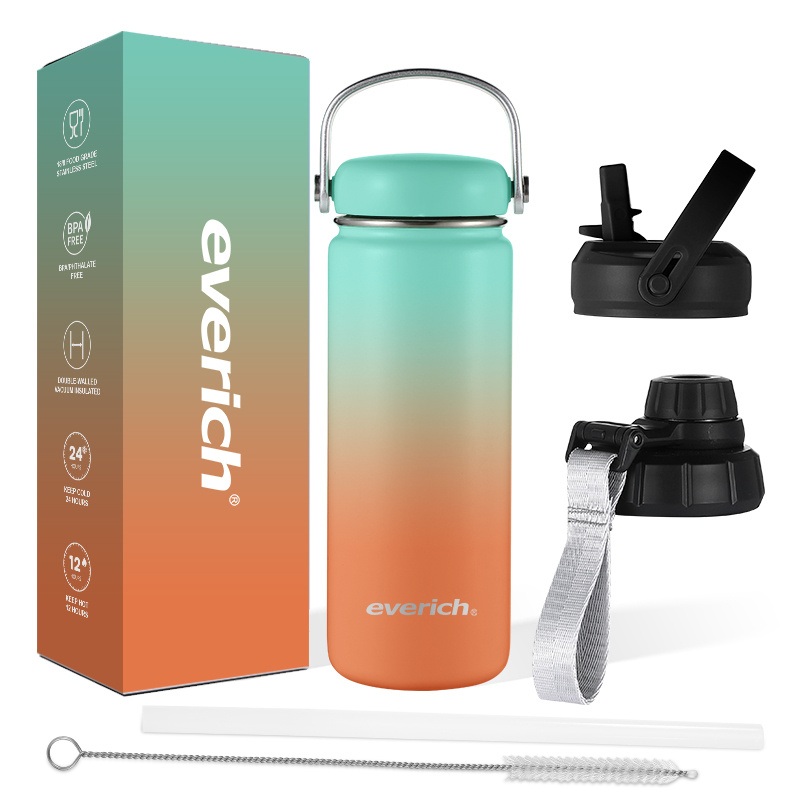 Everich with Wide Mouth Convenient Handle Easy to Carry Water Bottle 304 Stainless Steel Camping Water Bottle – Double Wall Stainless Steel and Vacuum Insulated Bottle price
