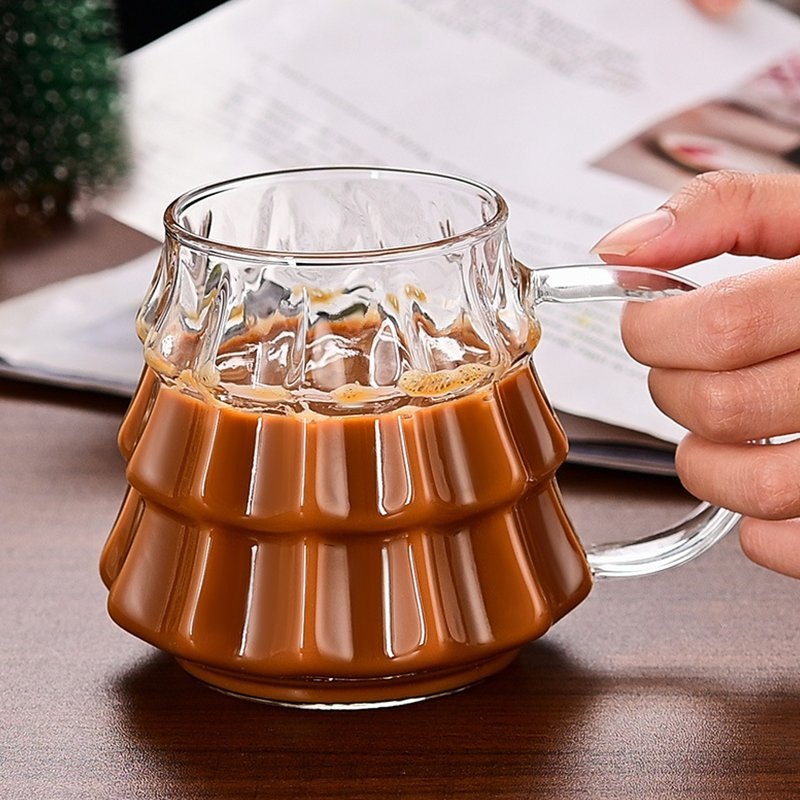 Glass Christmas Drinking Mug Resistant Milk Breakfast Glass Cup – Christmas Cup and Breakfast Glass Cup price