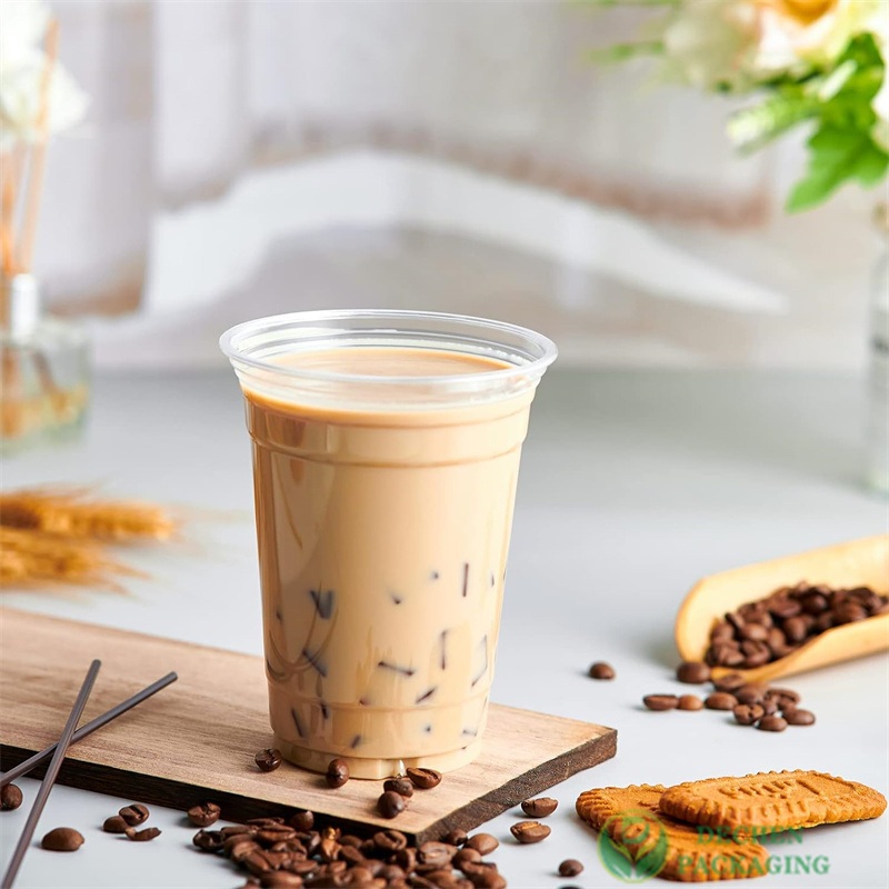 Ice Plastic Logo Boba Lids and Straw Milk Tea Cup with Lid Pet Coffee Cups for Drink – Plastic Cup Ice Cream and Plastic Cup Logo price