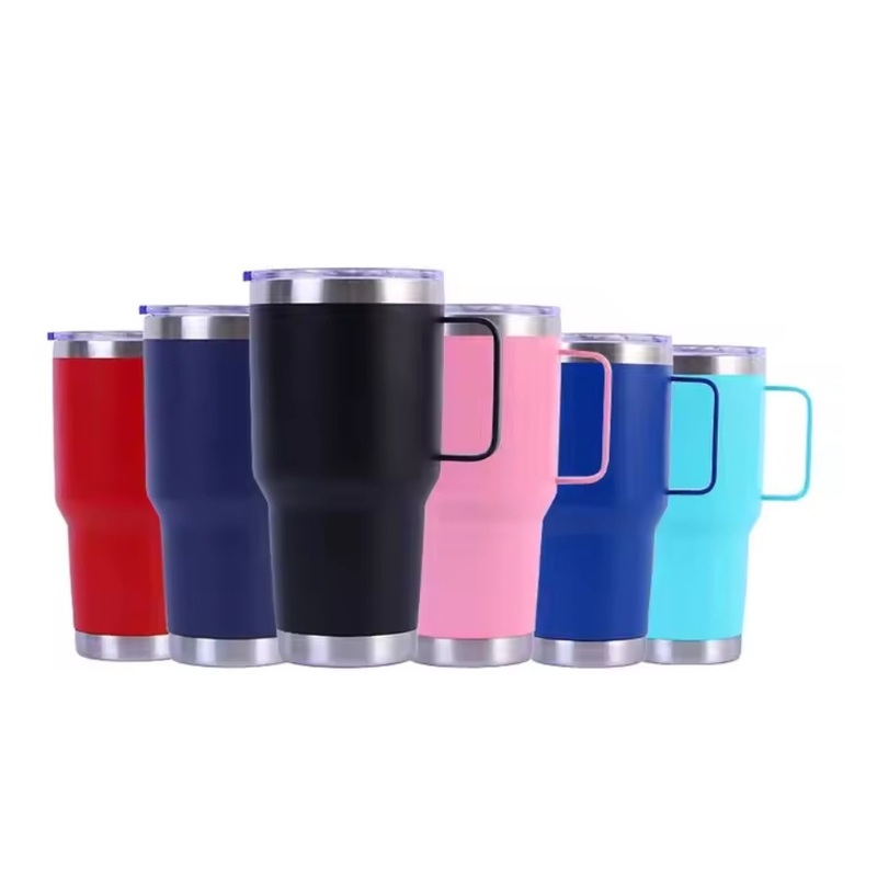 Manufacturer Custom Logo Imprint 30oz Powder Coated Stainless Steel Travel Tumbler Vacuum Insulated Thermal Water Bottle Car Cup Coffee Mug with Handle – Stainless Steel Travel Tumbler and Stainlesss Steel Coffee Mug price