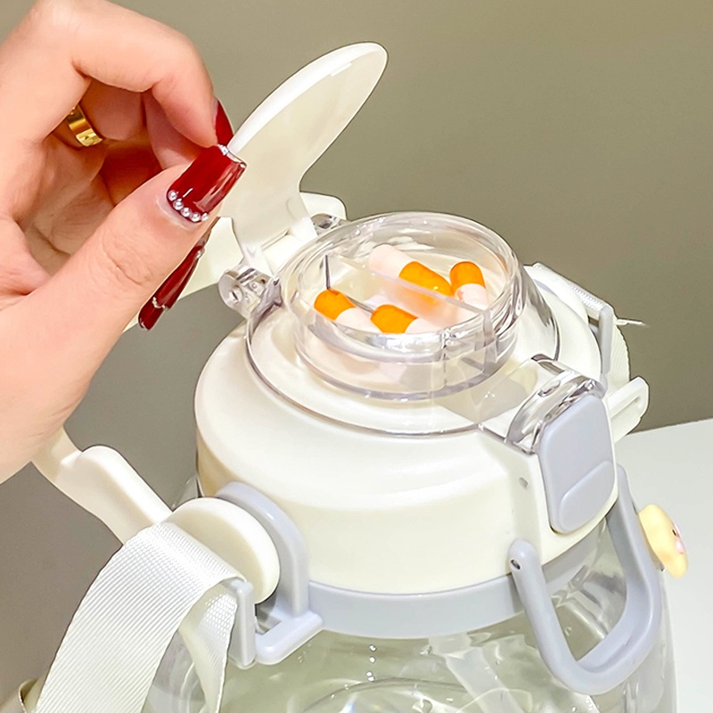 New Arrivals Cute 1400ml Kids Plastic Water Bottle Girls Portable Cartoon Sports Kettle Student Big Belly Cup with Straw – Sport Water Bottle and Drinking Bottle price