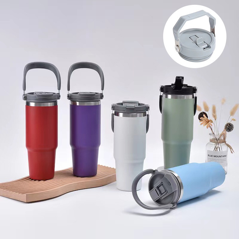 New Design 30oz Custom Logo 20oz Travel Coffee Mug Stainless Steel Thermos Cup Flip Straw Tumbler with Handle – Water Bottle and Thermos price