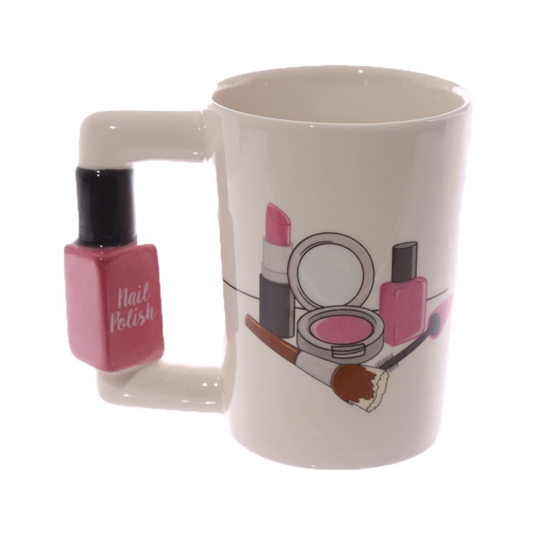 Novelty Lipstick Makeup Brush Hair Drye Handle Ceramic Coffee Mugs – Ceramic Mug and Ceramic Coffee Mug price