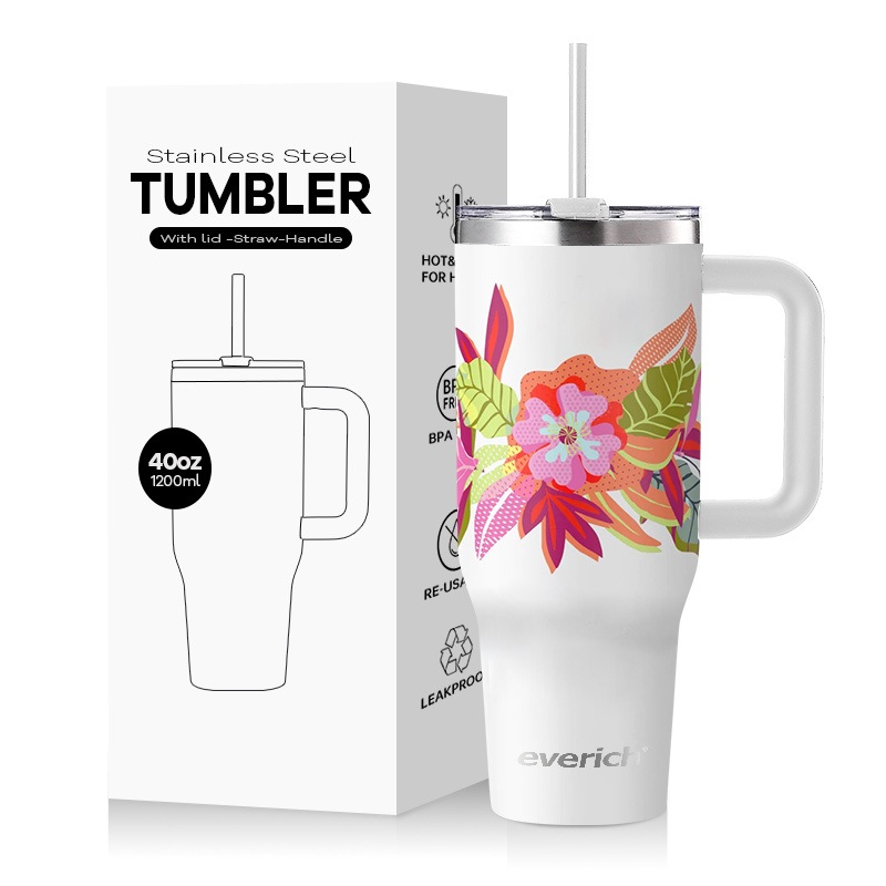 Popular 40oz Vacuum Insulation Tumbler with Beautiful Pattern Surface for Mothers Day Gift – Tumbler and Stainless Steel Tumbler price