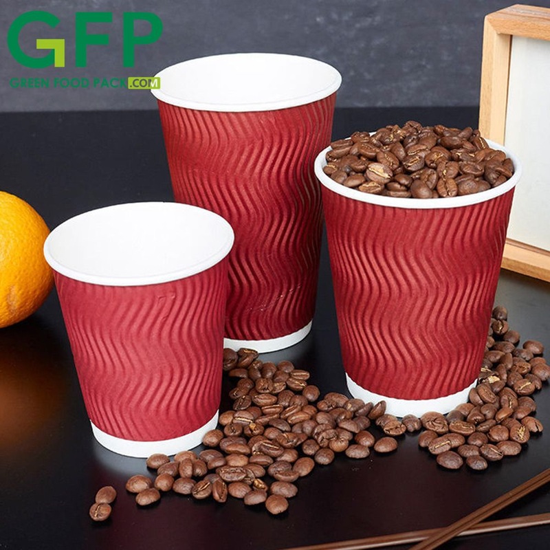 Printed Disposable Custom Logo Double Wall Coffee Cup Single Wall Printing Disposable Ripple Paper Cups – Paper Cup and Coffee Cup price