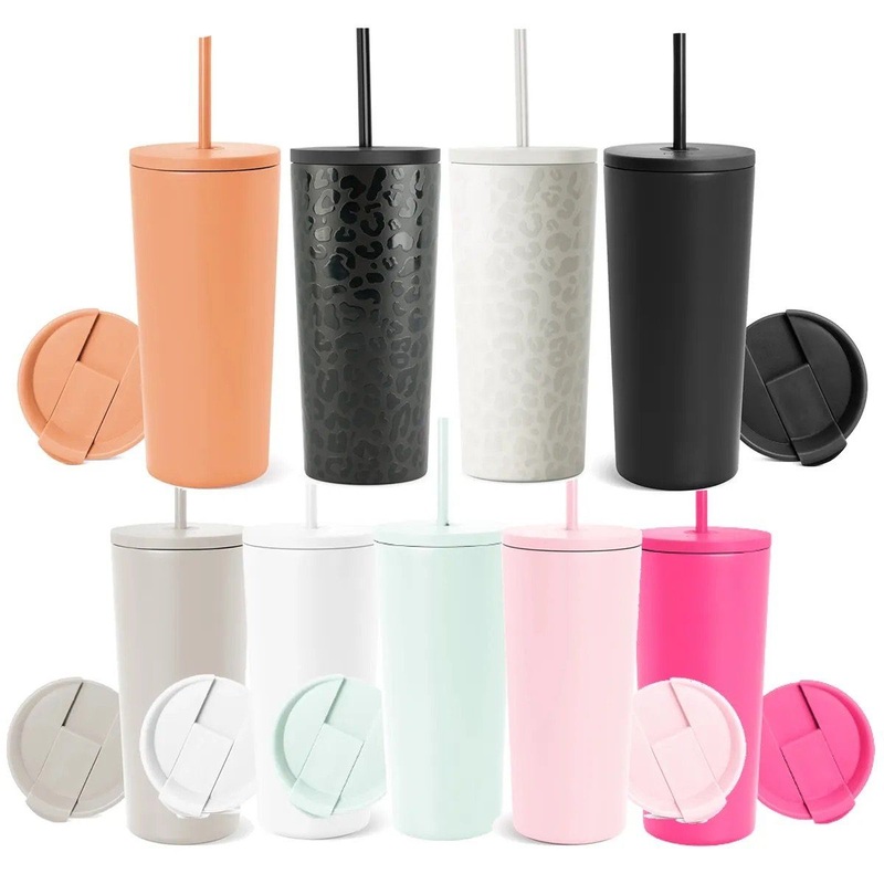 12oz 16oz 20oz 24oz Stainless Steel Double Wall Vacuumed Simple Coffee Tumbler with Straw Lid – Insulated Coffee Cup and Stainless Steel Coffee Cup price