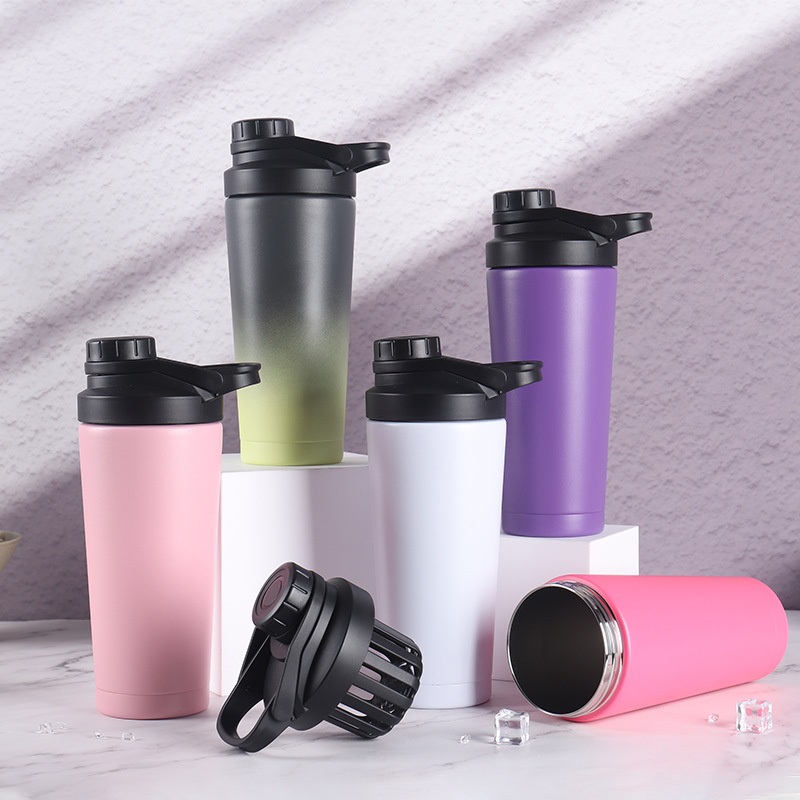 2024 New Wholesale 750ml Custom Logo Sports Gym Double Wall Stainless Steel Travel Shakers Sublimation Shaker Water Bottle – Stainless Steel Shaker Bottle and Double Wall Shaker Bottle price