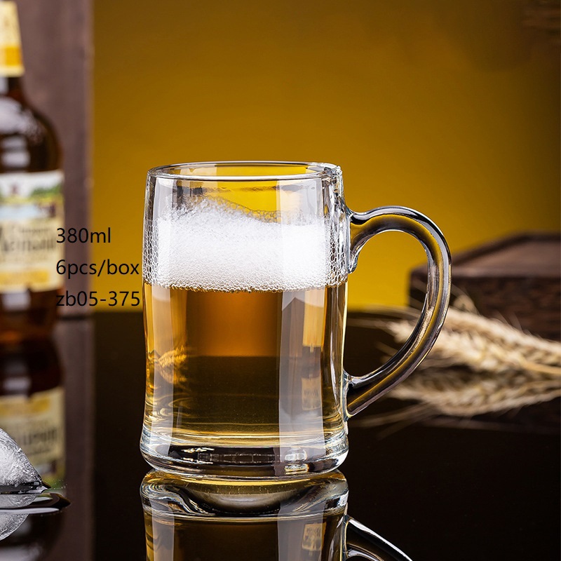 380ml Wholesale Multiple Clear Beer Cups Classic Custom Logo Drinking Glasses Drinking Mug Beer Stein with Handle – Beer Glasses and Beer Glass Mug price