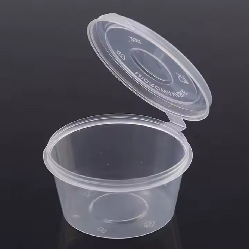 Disposable Dipping Chili Mayonnaise Cups Takeout Sauce with Hinged Lid 1oz 1.5oz 2oz 3oz 4oz 5oz PP Injection Round Plastic Portion Cups – Sauce Cup and Hinged Cup price