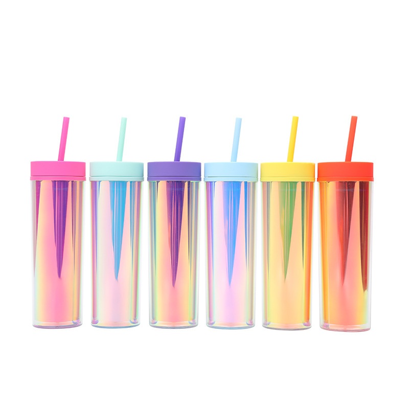 Double Wall 16 Oz Skinny Acrylic Tumblers Clear Acrylic Snow Globe Tumbler Skinny Tumblers with Lid and Straw – Skinny Acrylic Tumblers and Snow Globe Tumbler price