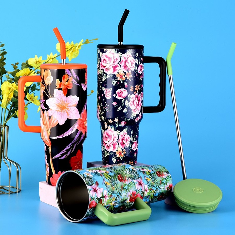 Top Seller 40oz Travel Insulated Double Wall Tumbler Portable Large Metal Beer Mug with Straw Lid and Handle – Metal Beer Mug and Portable Large Mug price