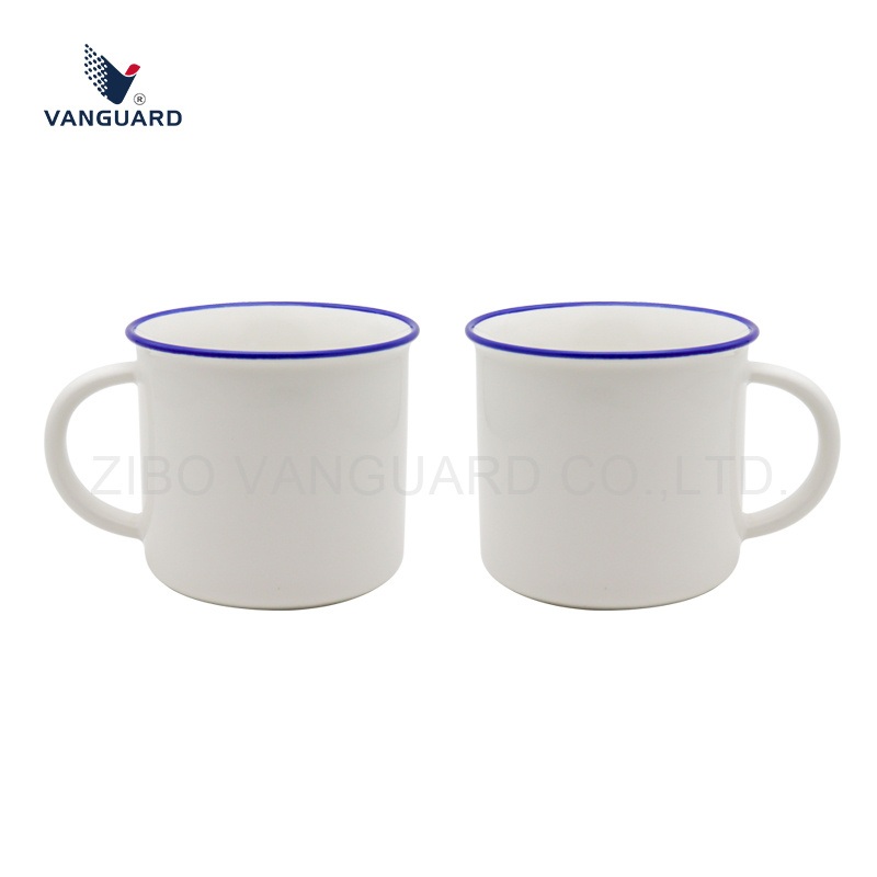 White Camping Coffee Cup Custom Outdoor Milk Cup 415ml Porcelain Tea Cup – Porcelain Tea Cup and Milk Cup price