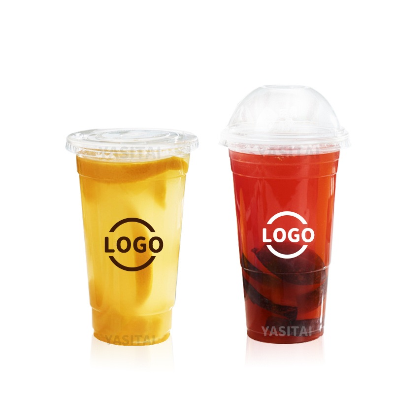 Yst 12oz 16oz 22oz 32oz Disposable Cafe Cold Drink Plastic PP Cups with Logo Printed – PP Cup and PP Cup with Lids and Straws price