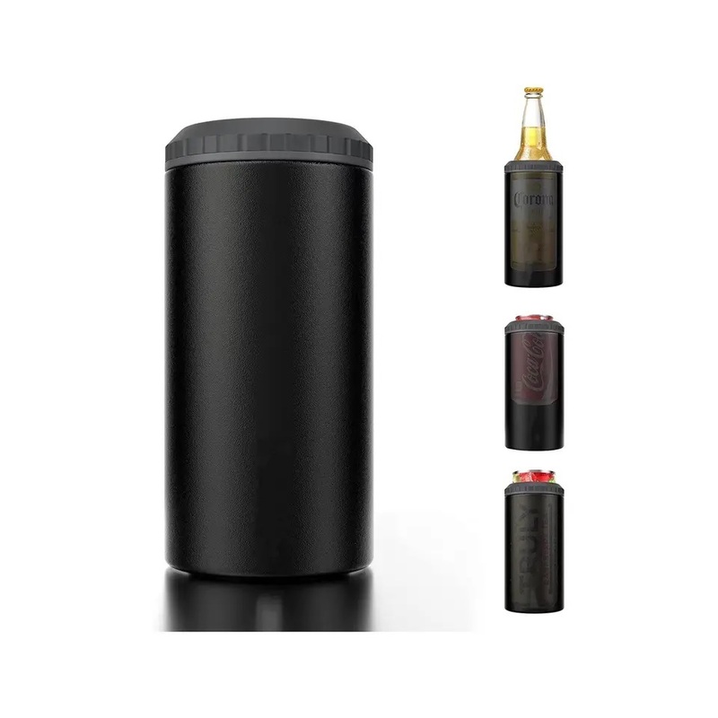 16oz Can Cooler Double Walled Stainless Steel Water Bottle Keep Warm Cold Vacuum Thermal Mug Cola Coffee Tea Cup with Double Lid OEM – Cup and Can Cooler price
