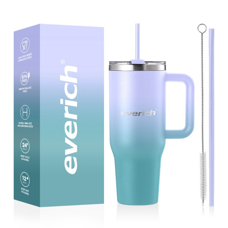 Everich 40oz Stainless Steel Tumbler with Splash-Proof Straw & Flip Lid Handwash Safe – Stainless Steel Tumbler and Tumbler price
