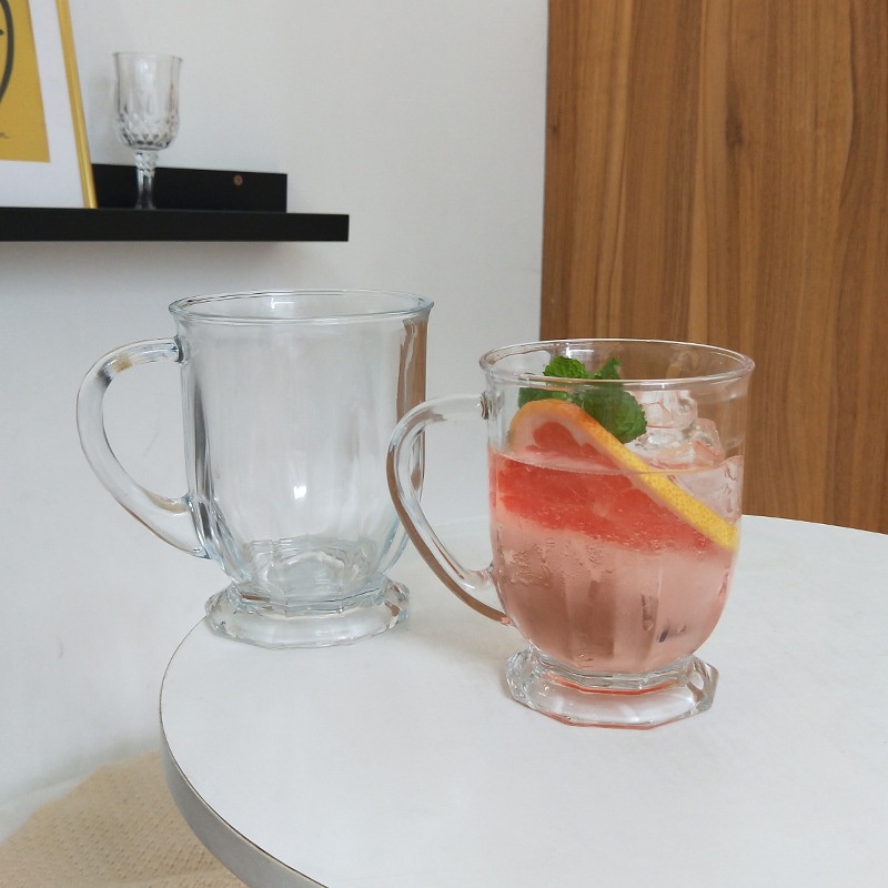 Ins Large Capacity Glass Internet Famous Household Water Cup Juice and Milk Tea Cup Beer Handle Cup – Water Cup and Handle Cup price
