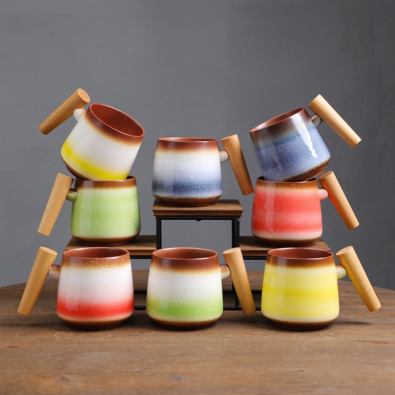 Matte Glazed Ceramic Mugs Customizable High Quality Ceramic Mug with Wood Handles Cups Ceramic Cup Cheap Bulk Ceramics Mug – High Quality Ceramic Mug and Coffee Mug Ceramic Modern price