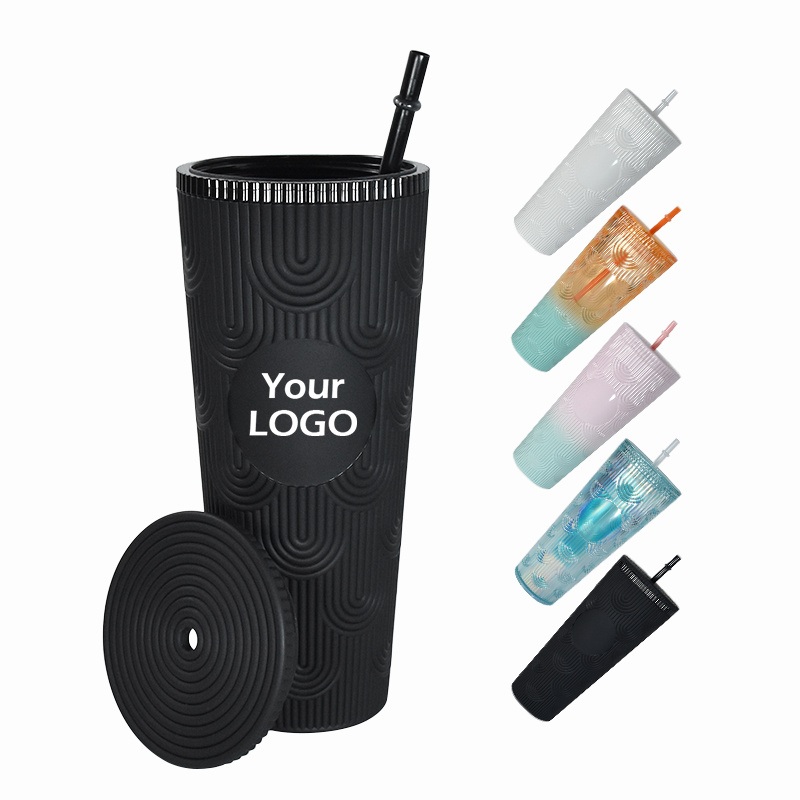 New Diamond Double Wall Print Tumbler Plastic for Personalization 24oz Studded Cups with Straw and Lid – Double Wall Tumbler and Rhinestone Tumbler price