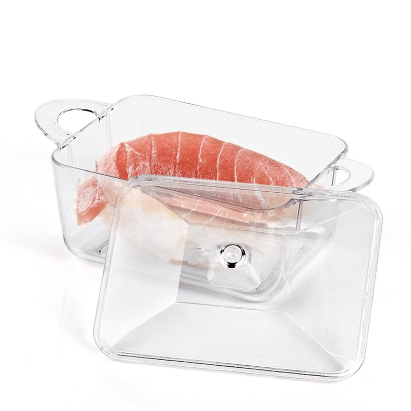 Square Clear Plastic Dessert Cups with Lids Plastic Mango Sticky Rice Sushi Roll Daily Use – Container and Plastic Dessert Cups with Lids price