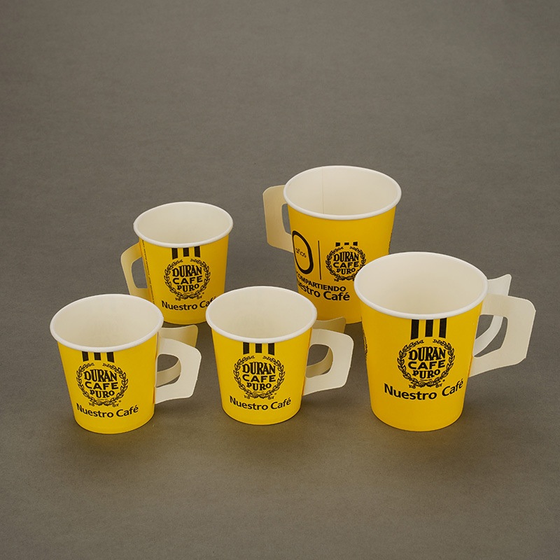 Takeaway Wholesaleable Red Party Daily Use Custom Printed Hot Tea Paper Cup with Handle – Coffee Cup with Handles and Disposable Coffee Cup with Handles price