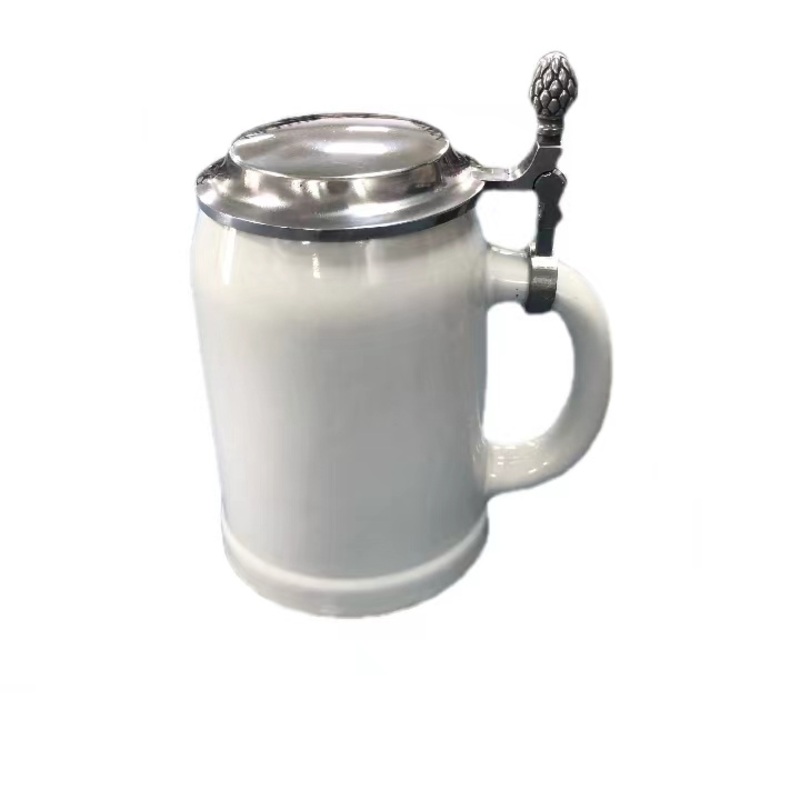0.5L Sublimation Ceramic Beer Stein with Pewter Lid Wholesale Ceramic Mug – Ceramic Beer Stein and Ceramic Mug price