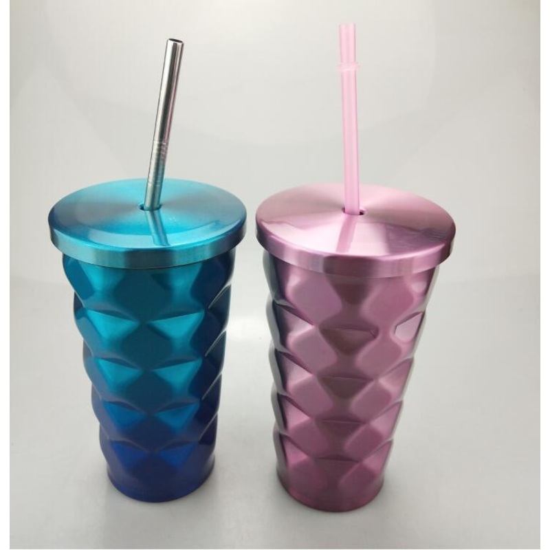 16 Oz New Double Wall Coffee Mug with Stainless Steel Straw – Coffee Mug and Drink Cup price