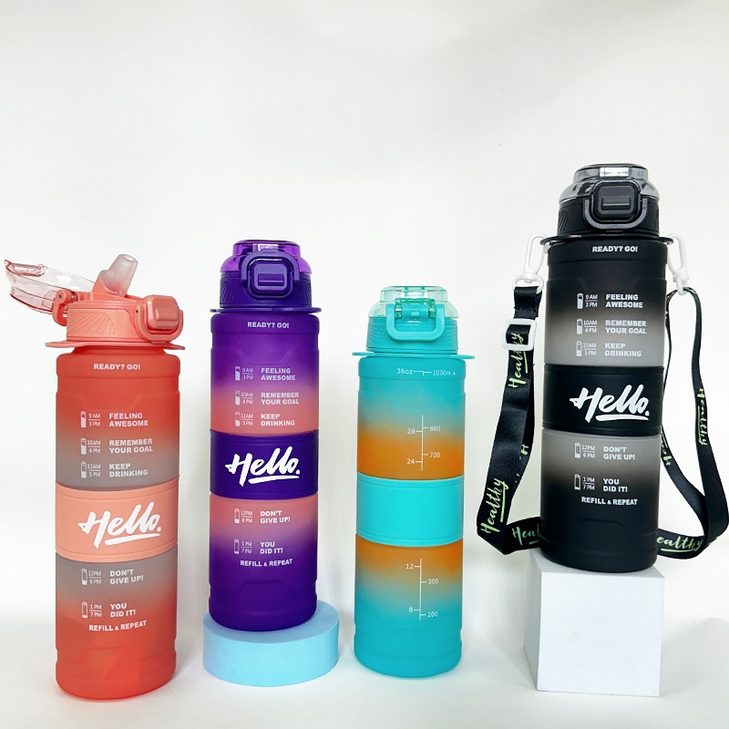 BPA Free 32oz/1000ml BPA Free Gradient Color Gym Fitness Sports Plastic Large Motivational Water Bottle with Time Marker Bottle – Motivational Water Bottles and Motivational Bottles price