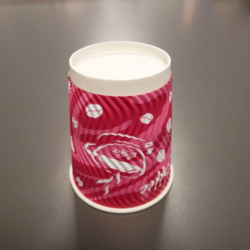 Cold Tea Customized Logo 8oz 12oz Disposable Paper Cup Ripple Wall – Cold Tea Paper Cup and Customized Logo price