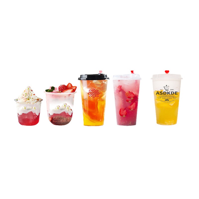 Disposable Custom Logo Design Hard PP Plastic Cups Juice Cups with Lids – PP Plastic Cups and Plastic Cup price