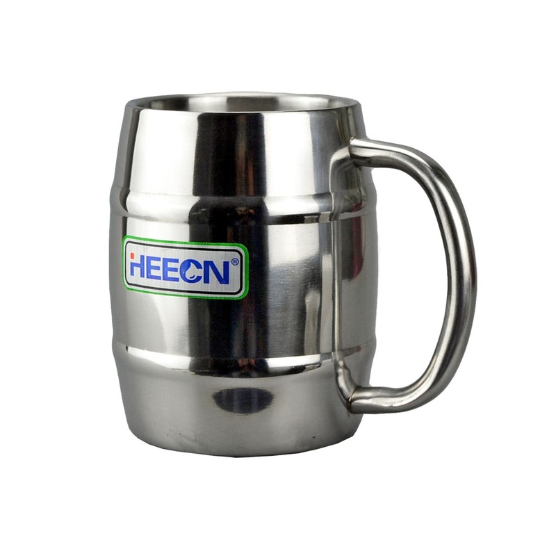 Heecn Mug 16oz Double Wall Stainless Steel Beer Mug – Stainless Steel Mug and Bar Cup price