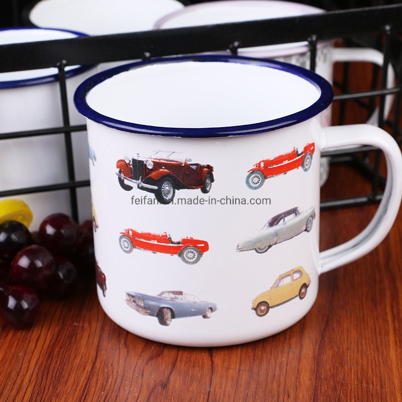 High Quality Thickened Metal Enamel Mug with Cartoon Decal – Canteen Mug and Cup price