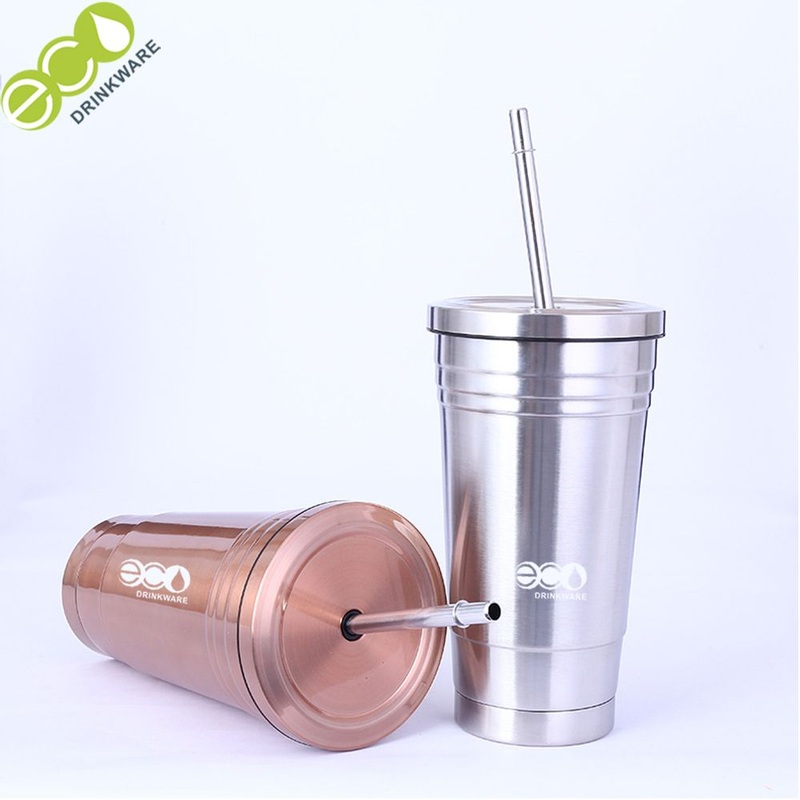 No Minimum 450ml/15oz Double Wall Travel Stainless Steel Coffee Tumbler with Straw – Stainless Steel Coffee Mug and Vacuum Insulated Tumbler price