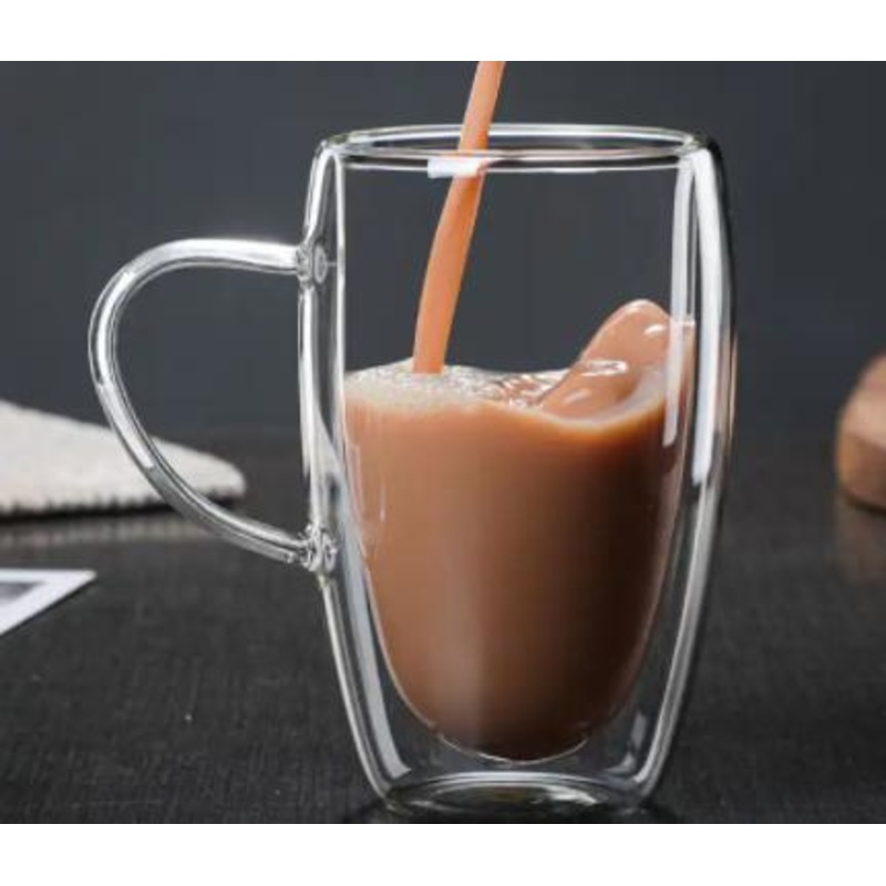 Novelty Glass Cow Shaped Double Walled Milk Coffee Drinking Glass Cup – Milk Tea Cups and Double Wall Glass Cup price