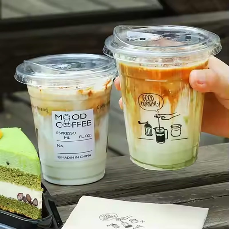 Printing Plastics Clear Pet Milkshake Smoothies Slush Ice Cups with Lid – Plastic Cups and Plastic Cups with Lids price