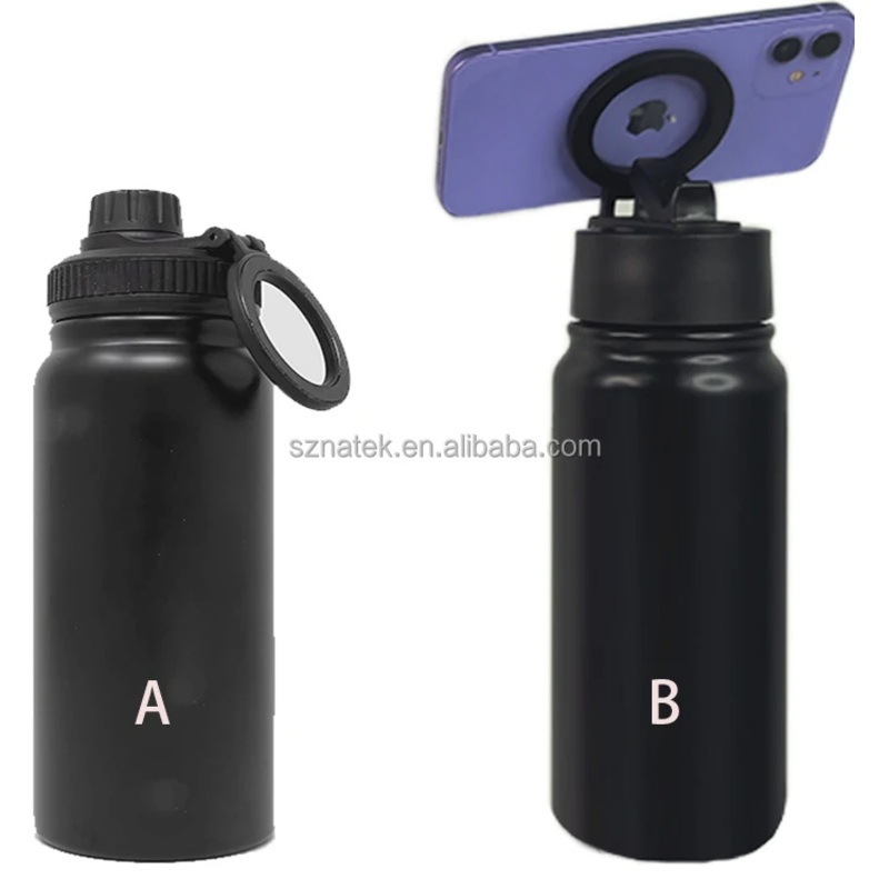 Trending 600ml Magnetic Stainless Steel Water Bottle Lid Phone Holder – Water Bottle and Sprot Water Bottle price