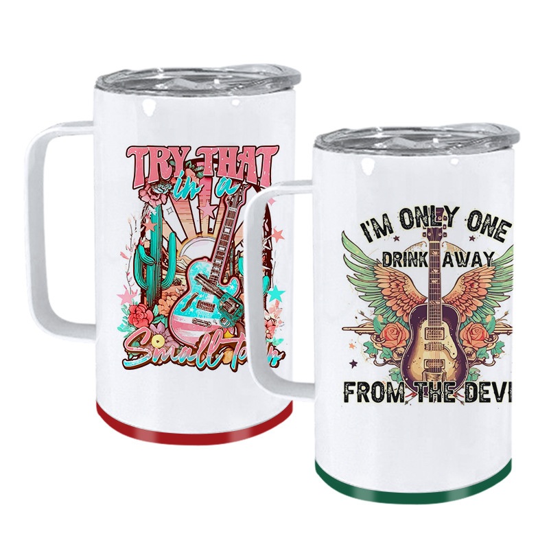 14oz Sublimation Tumbler Insulated Stainless Steel Coffee Mugs with Bottom Handle Lid – Sublimation Mug and Tumbler with Handle price